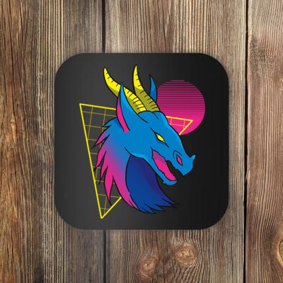 Neon Dragon Face Coaster