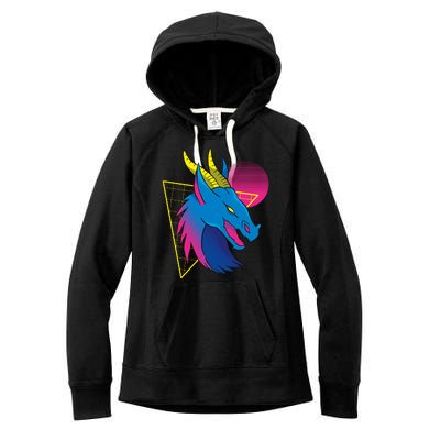 Neon Dragon Face Women's Fleece Hoodie