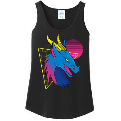 Neon Dragon Face Ladies Essential Tank