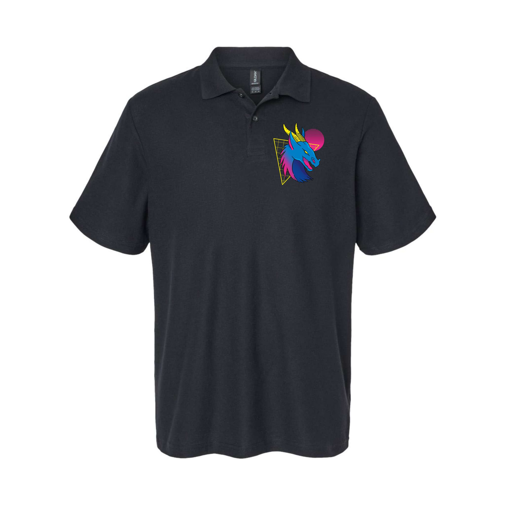 Neon Dragon Face Polo