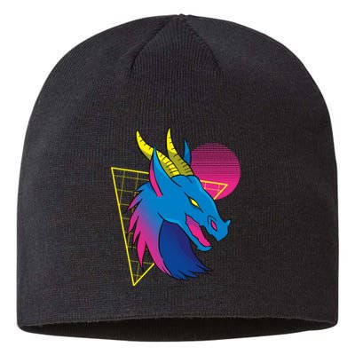 Neon Dragon Face Sustainable Beanie