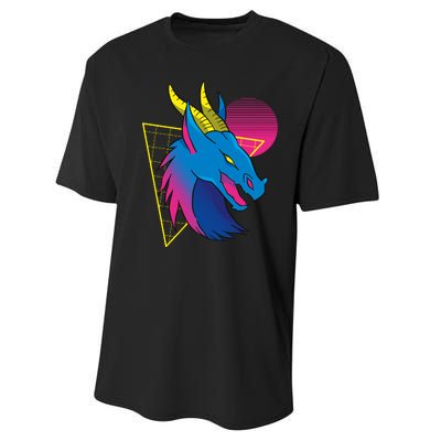 Neon Dragon Face Performance Sprint T-Shirt