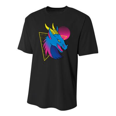 Neon Dragon Face Youth Performance Sprint T-Shirt