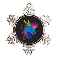 Neon Dragon Face Metallic Star Ornament