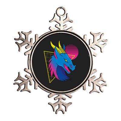 Neon Dragon Face Metallic Star Ornament