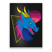 Neon Dragon Face Poster