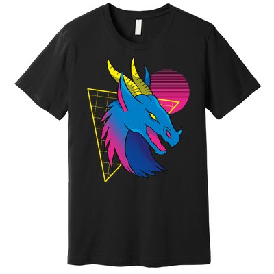 Neon Dragon Face Premium T-Shirt