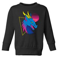 Neon Dragon Face Toddler Sweatshirt