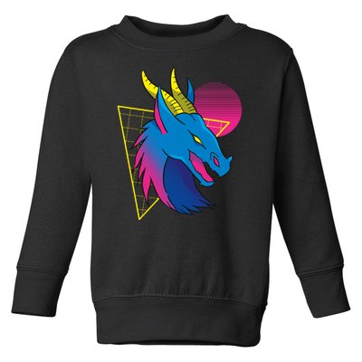 Neon Dragon Face Toddler Sweatshirt