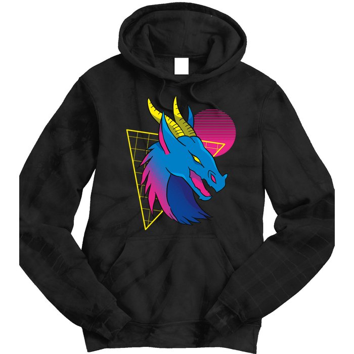 Neon Dragon Face Tie Dye Hoodie