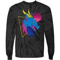 Neon Dragon Face Tie-Dye Long Sleeve Shirt