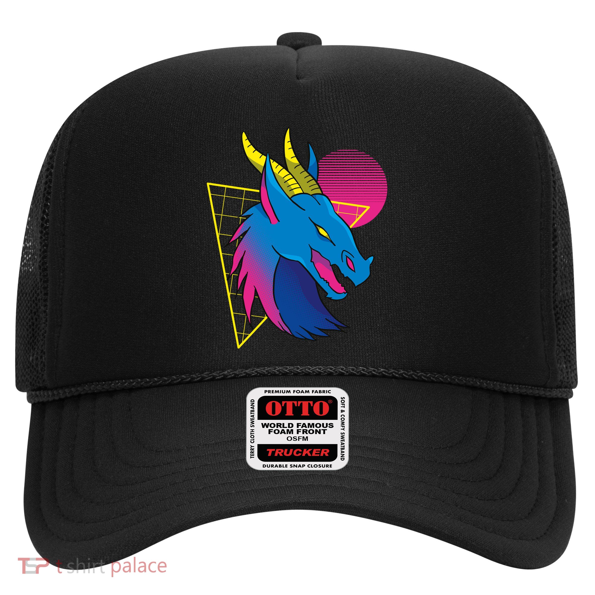 Neon Dragon Face Trucker Hat