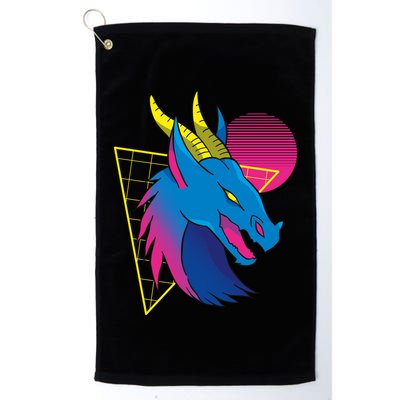 Neon Dragon Face Golf Towel