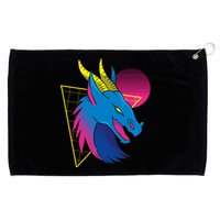 Neon Dragon Face Grommeted Golf Towel