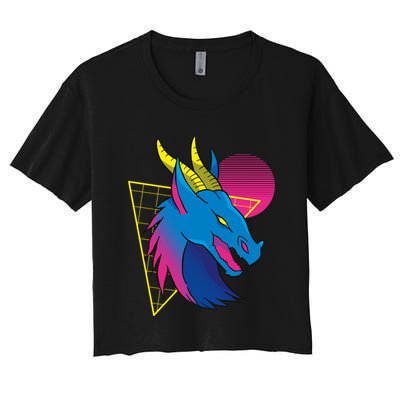 Neon Dragon Face Crop Top