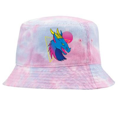 Neon Dragon Face Tie-Dyed Bucket Hat