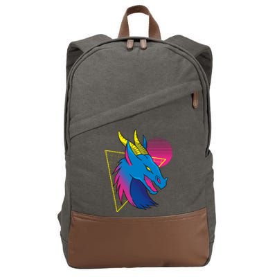 Neon Dragon Face Cotton Canvas Backpack