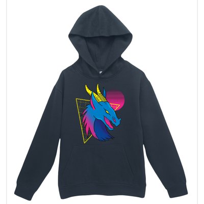 Neon Dragon Face Urban Pullover Hoodie