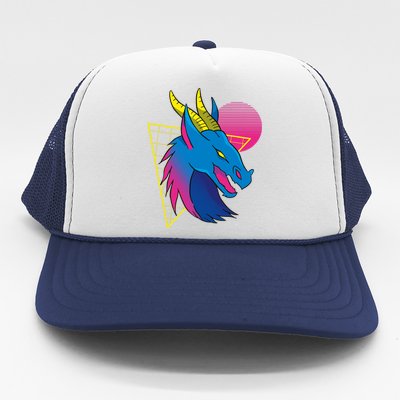 Neon Dragon Face Trucker Hat