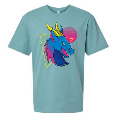 Neon Dragon Face Sueded Cloud Jersey T-Shirt