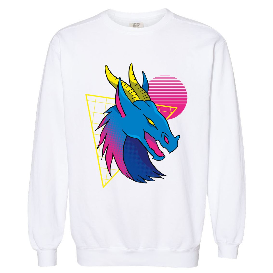 Neon Dragon Face Garment-Dyed Sweatshirt