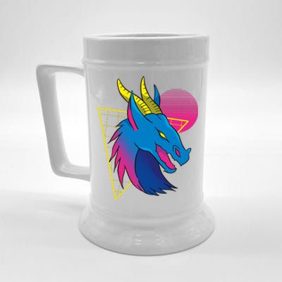 Neon Dragon Face Beer Stein