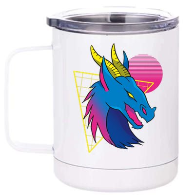 Neon Dragon Face 12 oz Stainless Steel Tumbler Cup