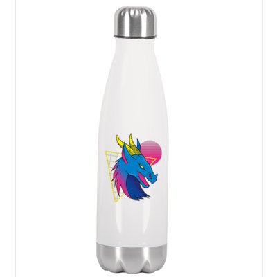 Neon Dragon Face Stainless Steel Insulated Water Bottle