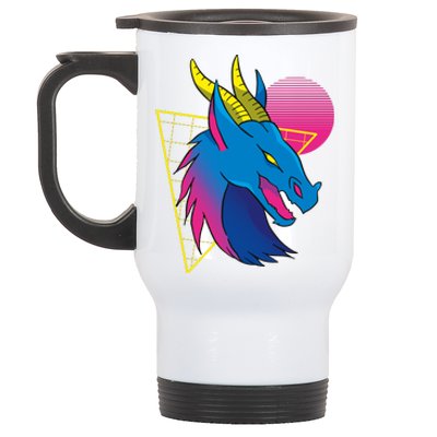 Neon Dragon Face Stainless Steel Travel Mug