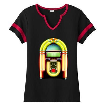 Neon Juke Box Ladies Halftime Notch Neck Tee