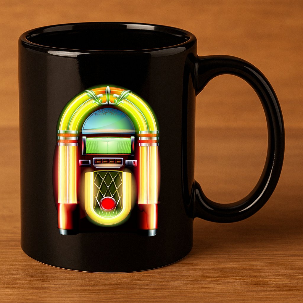 Neon Juke Box 11oz C Handle Ceramic Mug