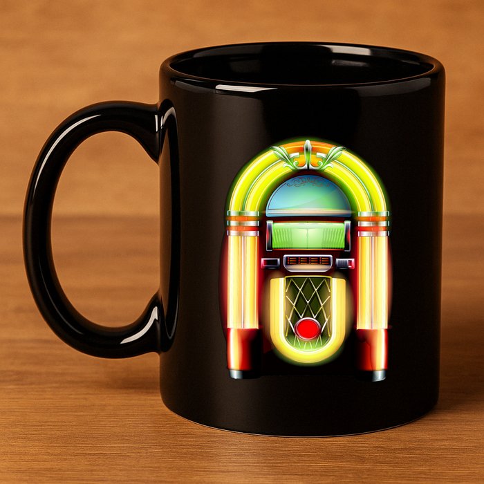 Neon Juke Box 11oz C Handle Ceramic Mug