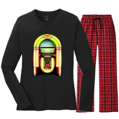 Neon Juke Box Women's Long Sleeve Flannel Pajama Set 