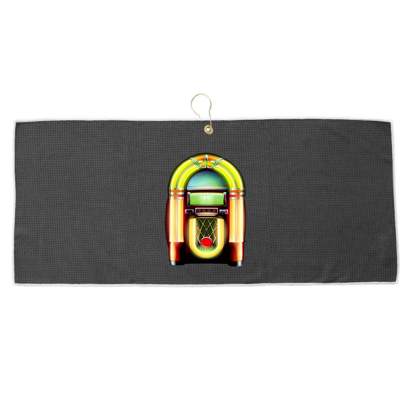 Neon Juke Box Large Microfiber Waffle Golf Towel
