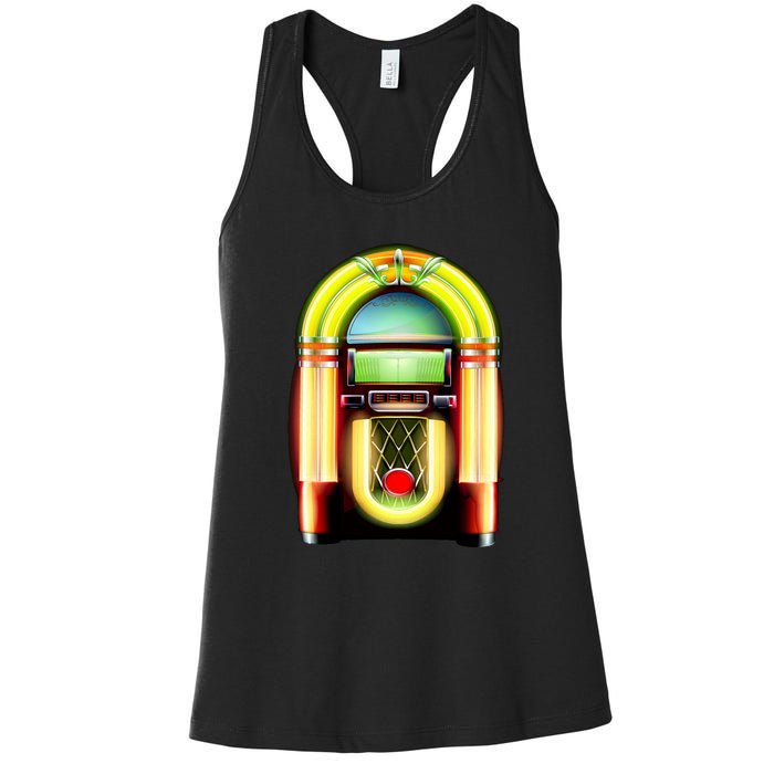 Neon Juke Box Women's Racerback Tank