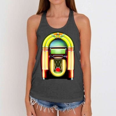 Neon Juke Box Women's Knotted Racerback Tank