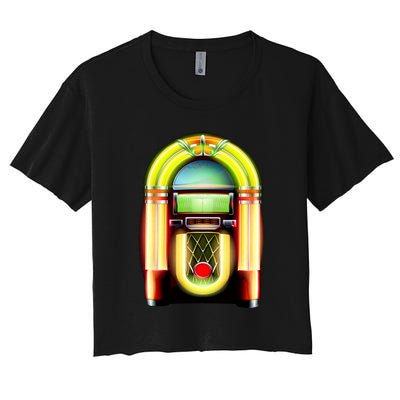 Neon Juke Box Women's Crop Top Tee