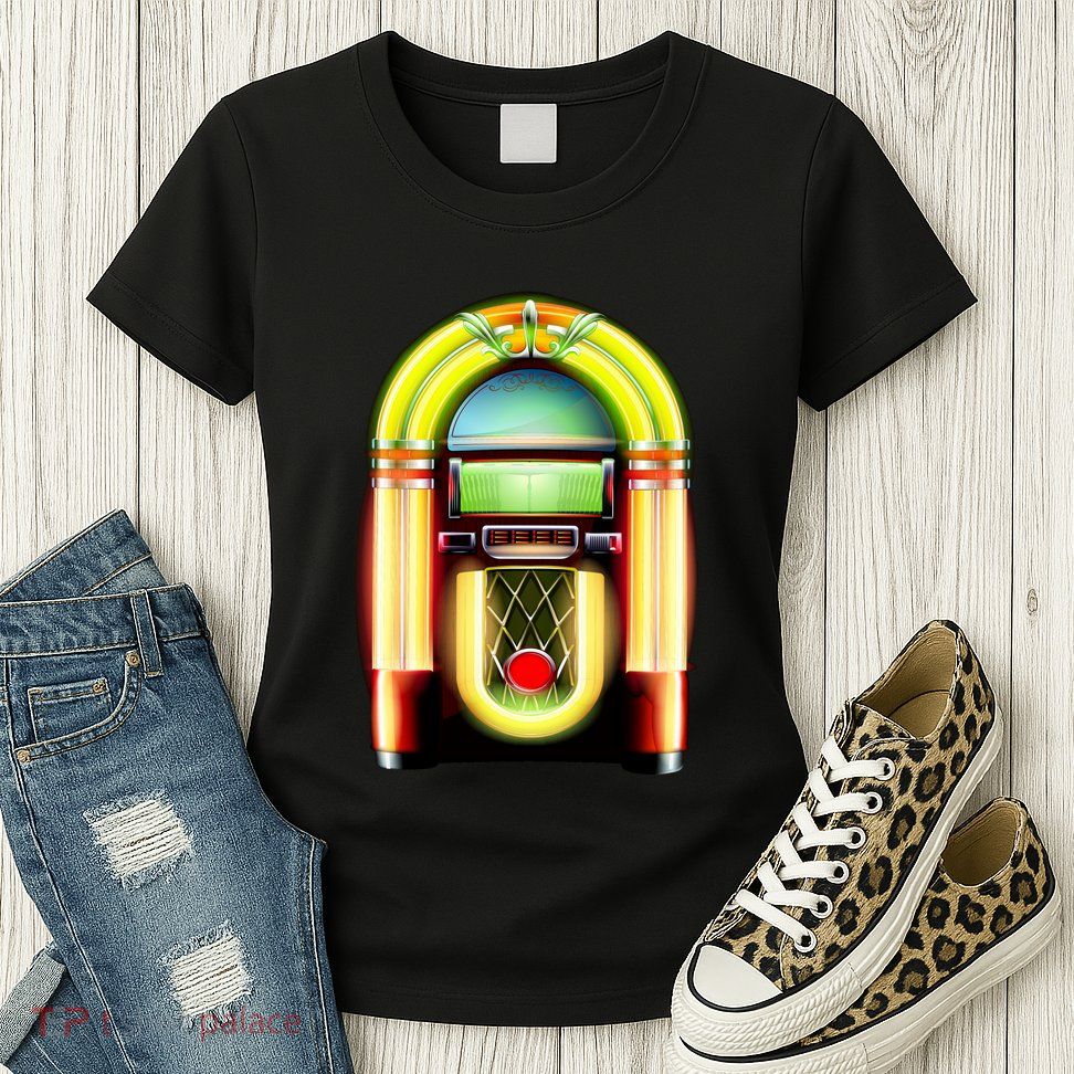 Neon Juke Box Womens T-Shirt