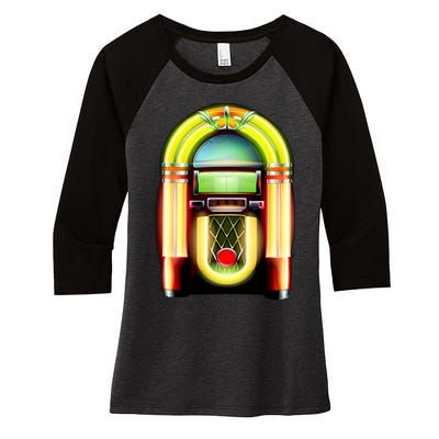 Neon Juke Box Women's Tri-Blend 3/4-Sleeve Raglan Shirt