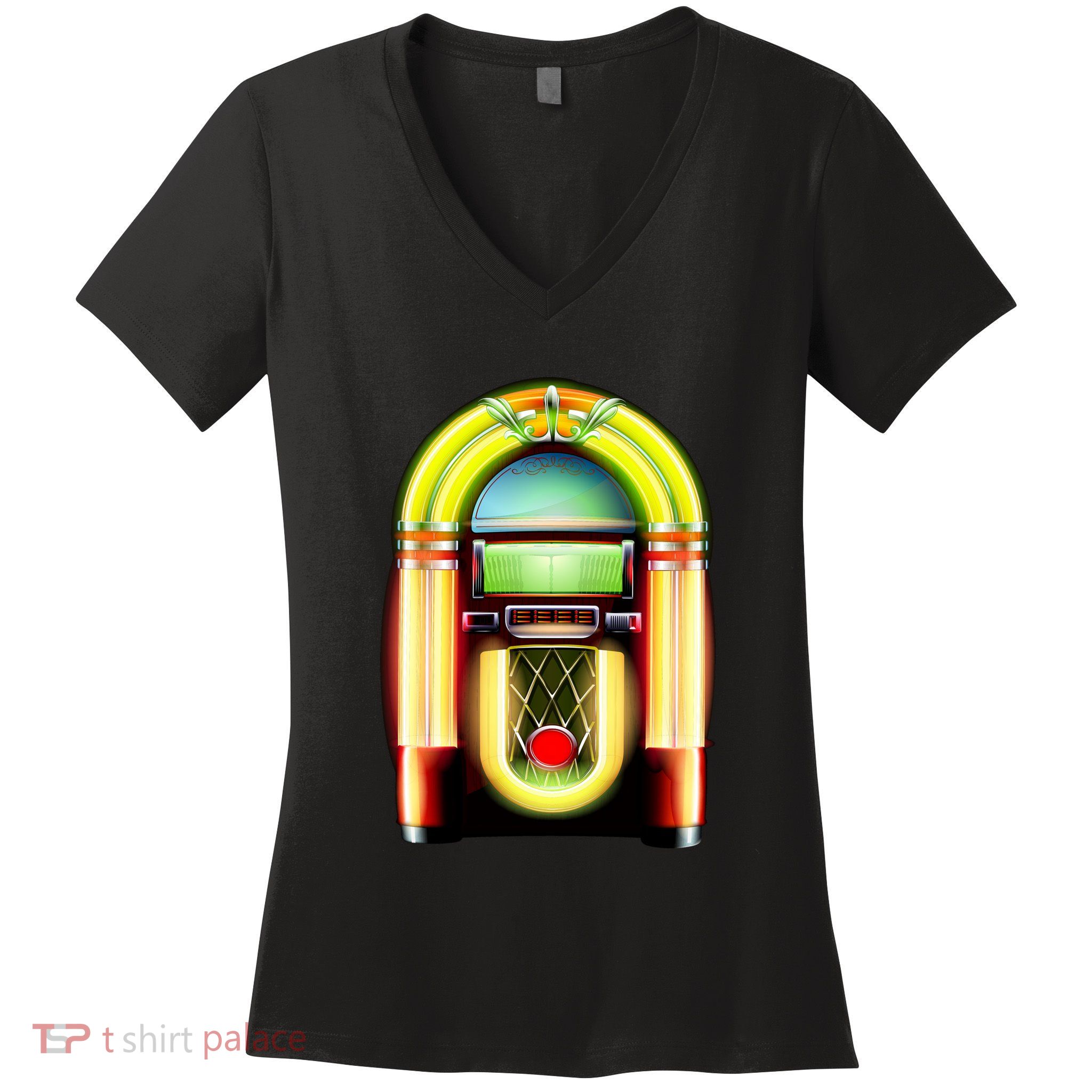 Neon Juke Box Women's V-Neck T-Shirt