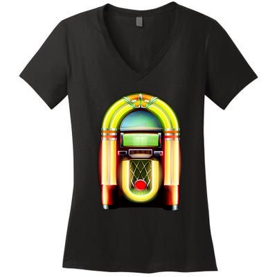 Neon Juke Box Women's V-Neck T-Shirt