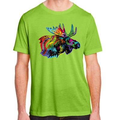 Neon Moose Colorful Animal Portrait Adult ChromaSoft Performance T-Shirt