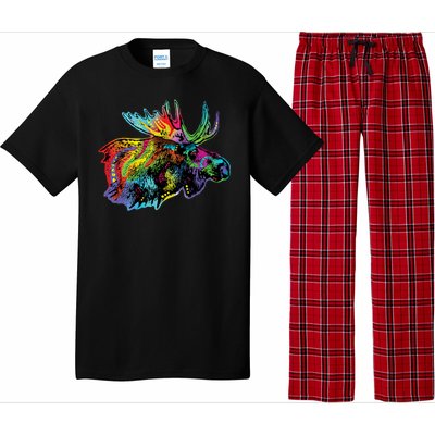 Neon Moose Colorful Animal Portrait Pajama Set