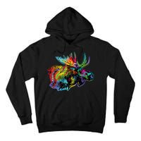 Neon Moose Colorful Animal Portrait Tall Hoodie