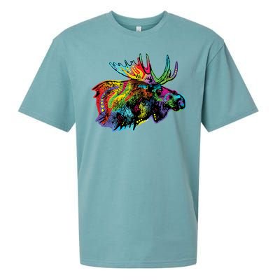 Neon Moose Colorful Animal Portrait Sueded Cloud Jersey T-Shirt