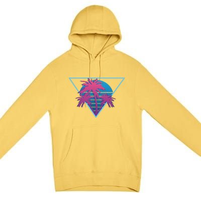 Neon Palm Trees Premium Pullover Hoodie