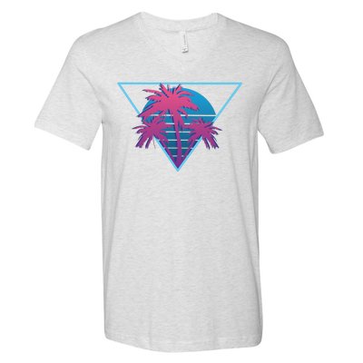 Neon Palm Trees V-Neck T-Shirt