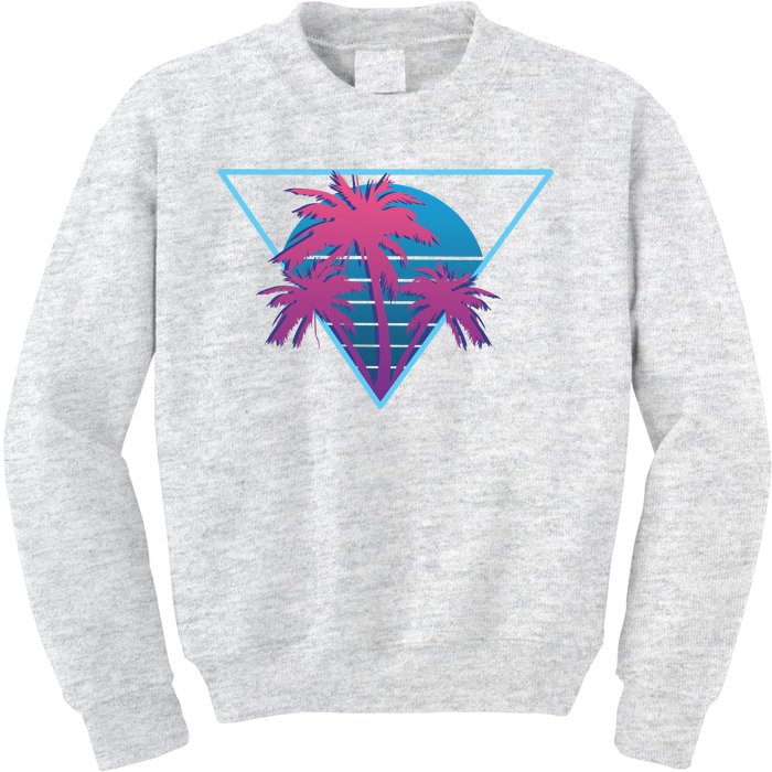 Neon Palm Trees Kids Sweatshirt