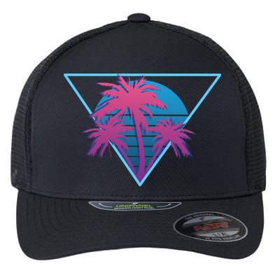 Neon Palm Trees Flexfit Unipanel Trucker Cap