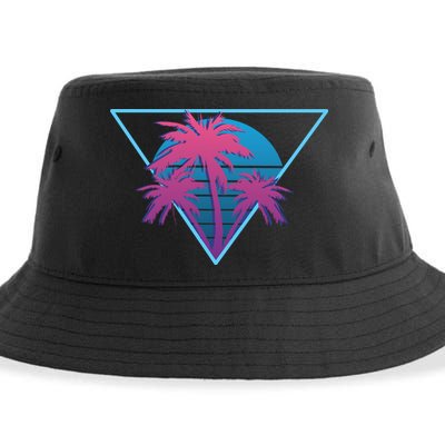 Neon Palm Trees Sustainable Bucket Hat
